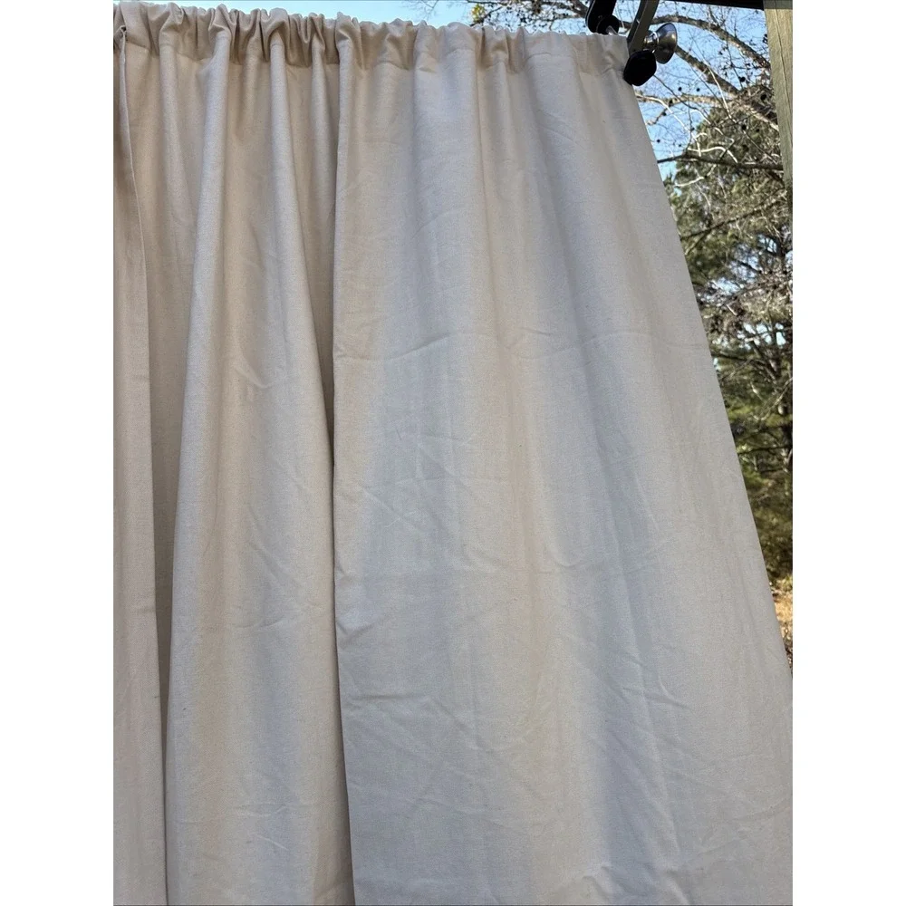 Pottery Barn 55% Linen 45% Cotton Beige On Tan 50 X 96